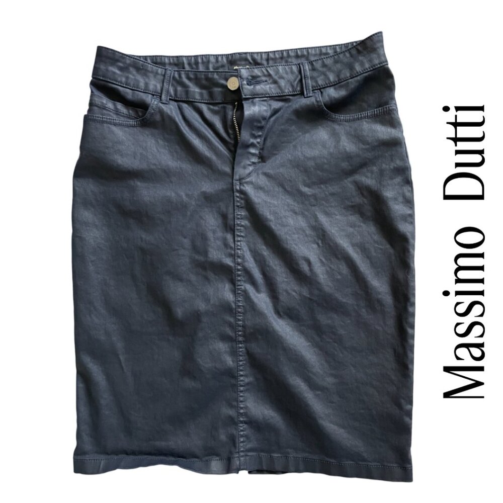 Massimo Dutti | Denim Pencil Skirt, Navy Size 8